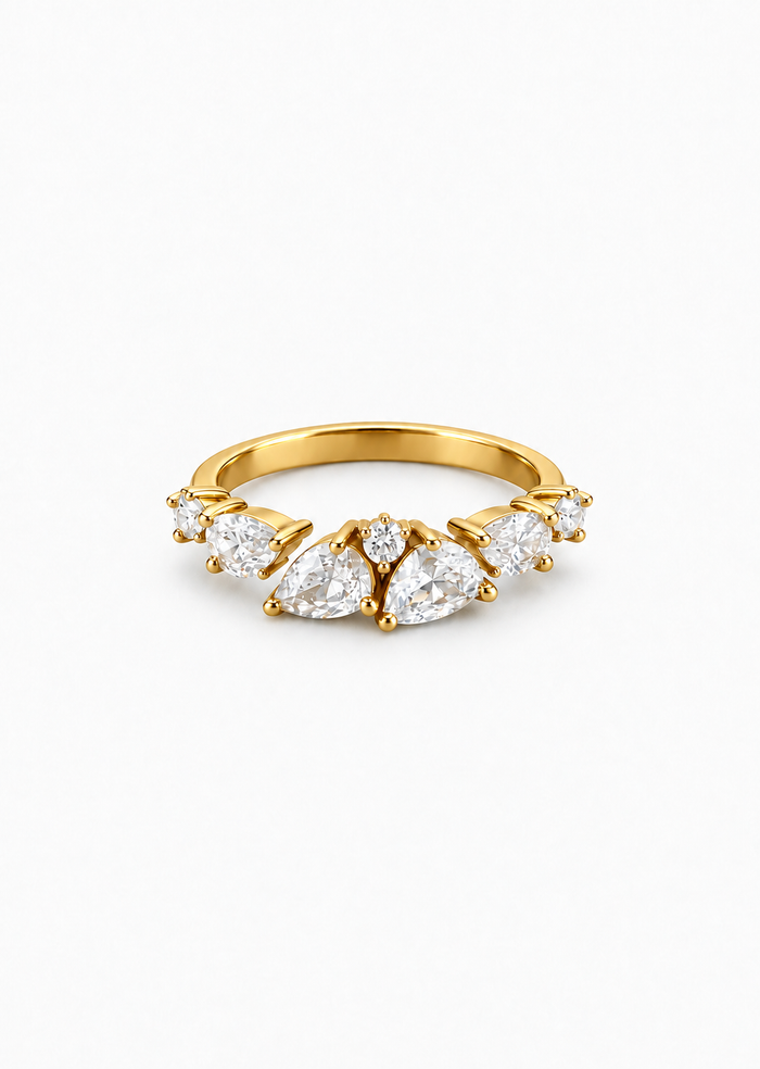 Crystal Promise Ring | 18K Gold