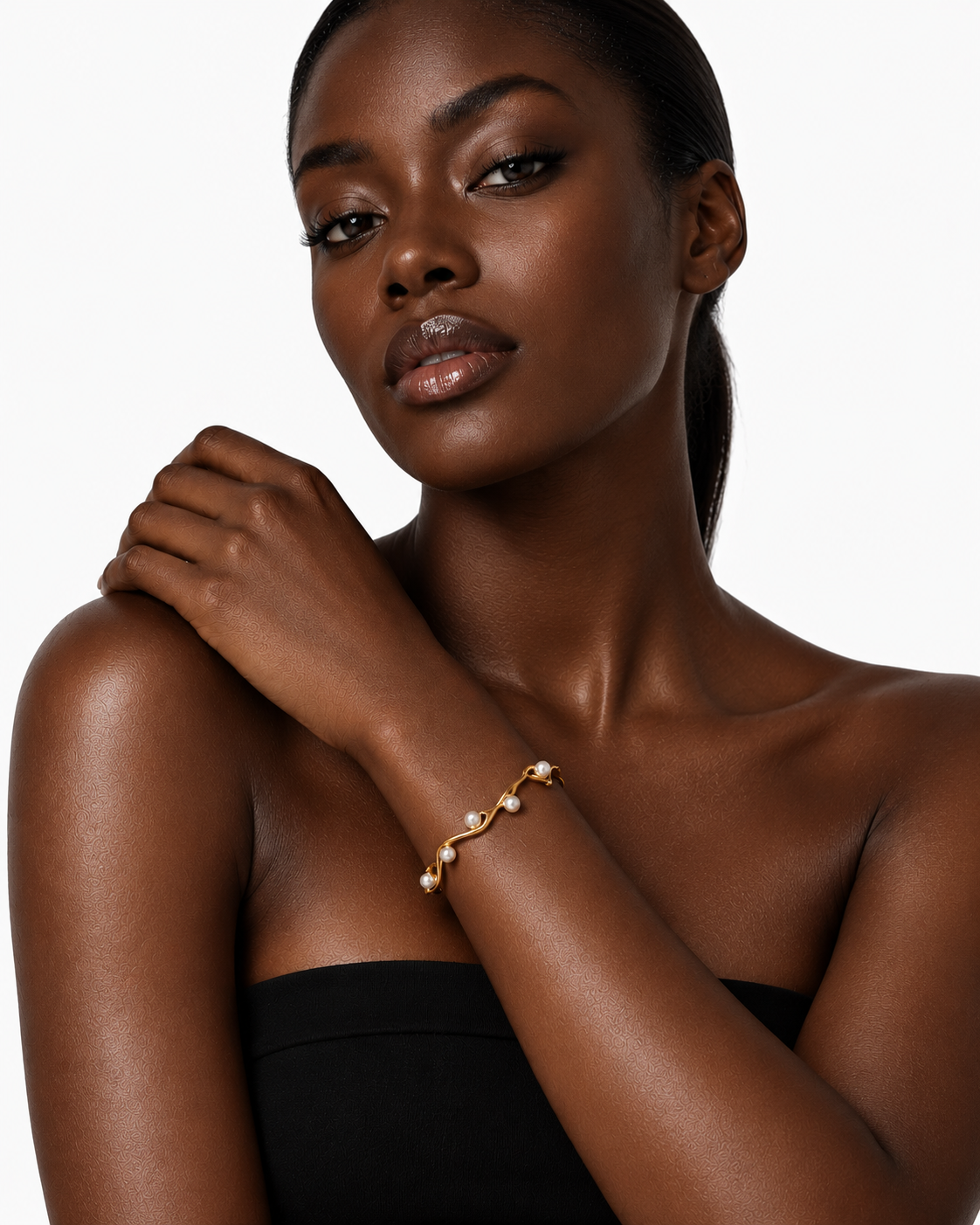 Pearl Cuff Bracelet | 18K Gold