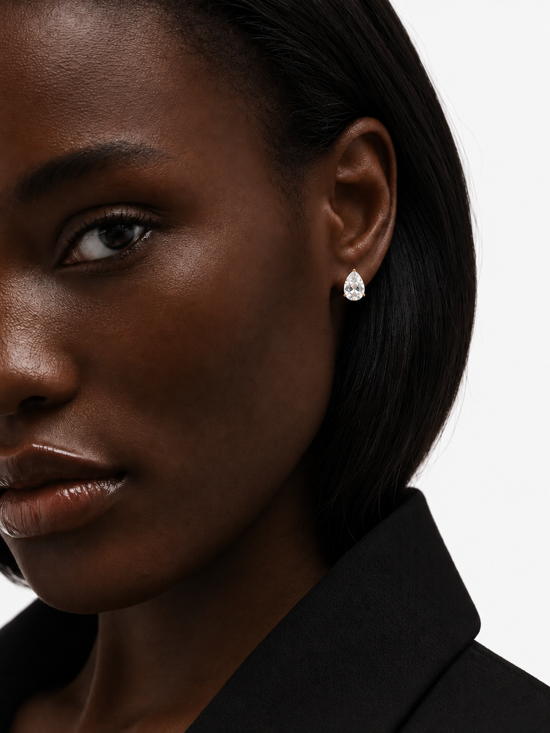 Teardrop Solitaire Studs | 18K Gold