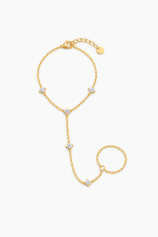 Zirconia Hand Chain | 18K Gold