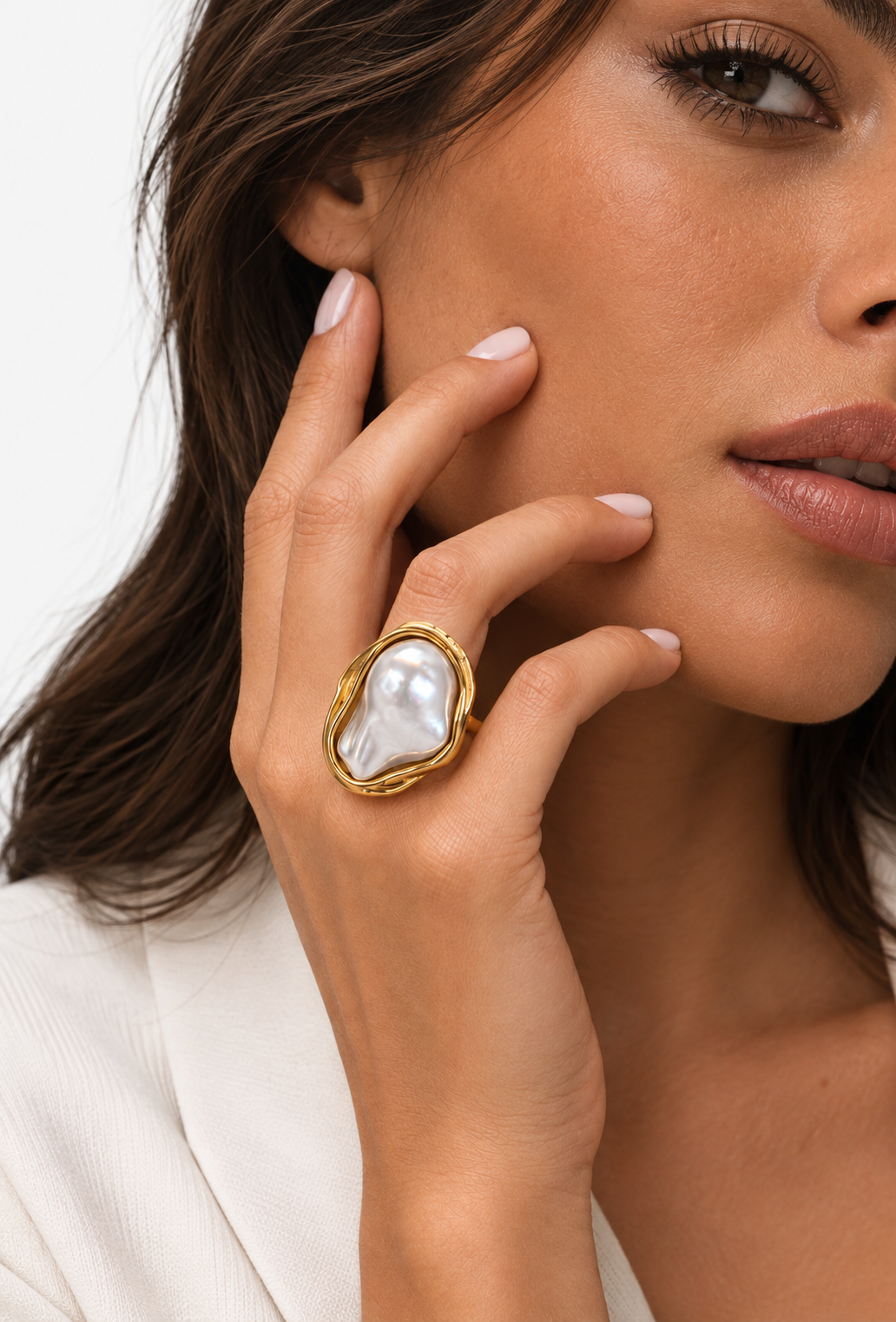 Baroque Pearl Ring | 18K Gold