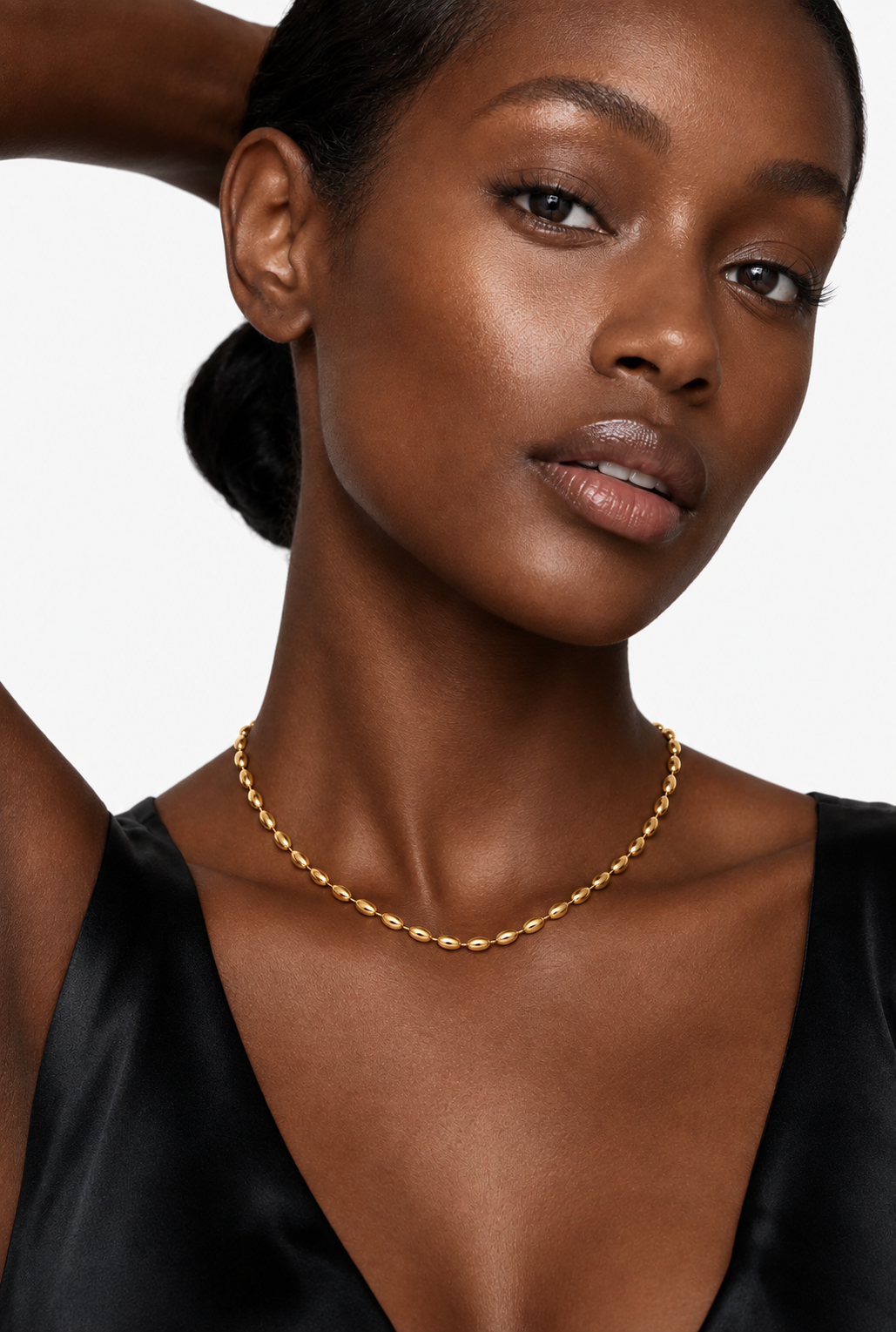 Beaded Chain Necklace | 18K Gold