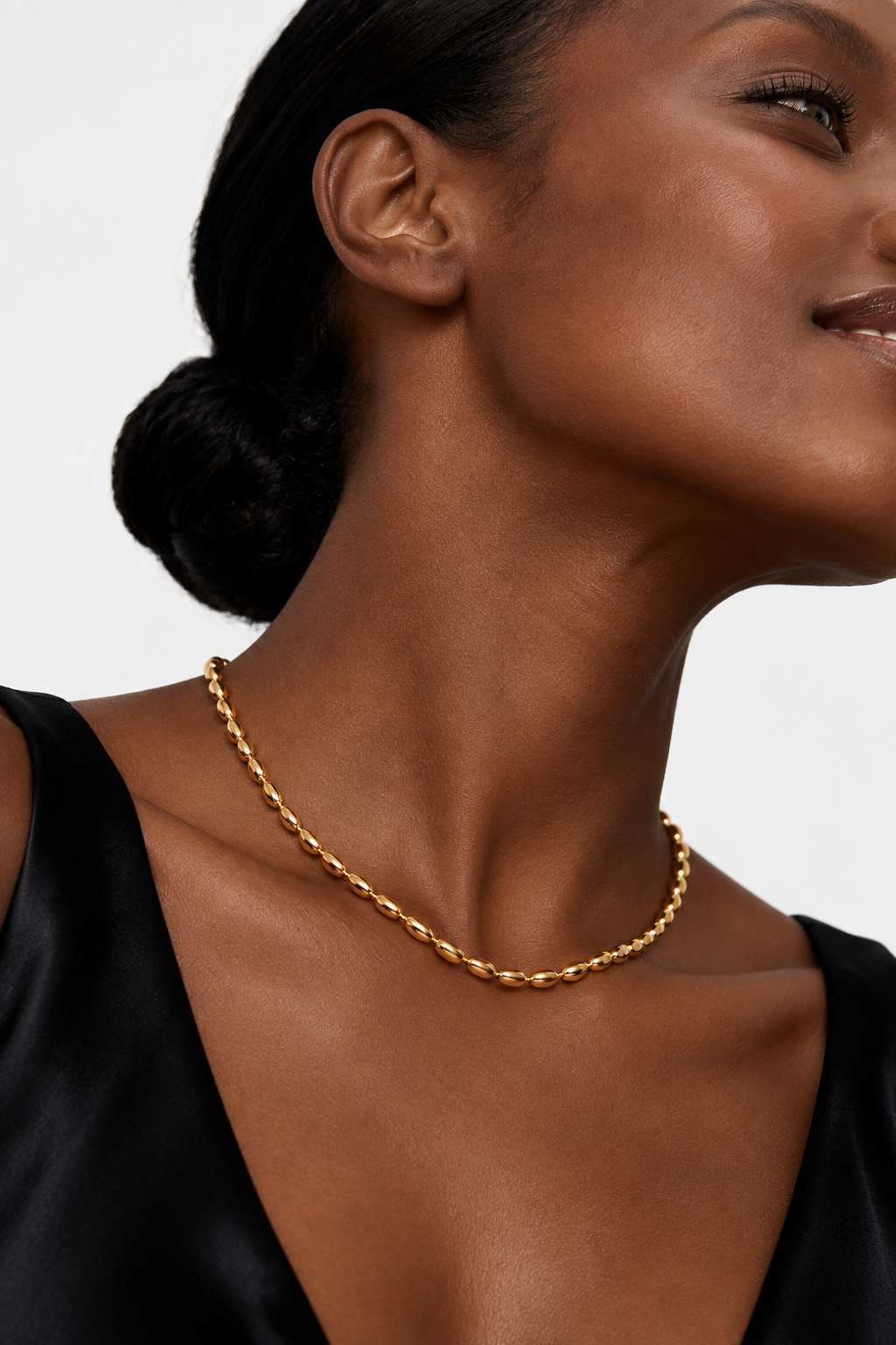 Beaded Chain Necklace | 18K Gold