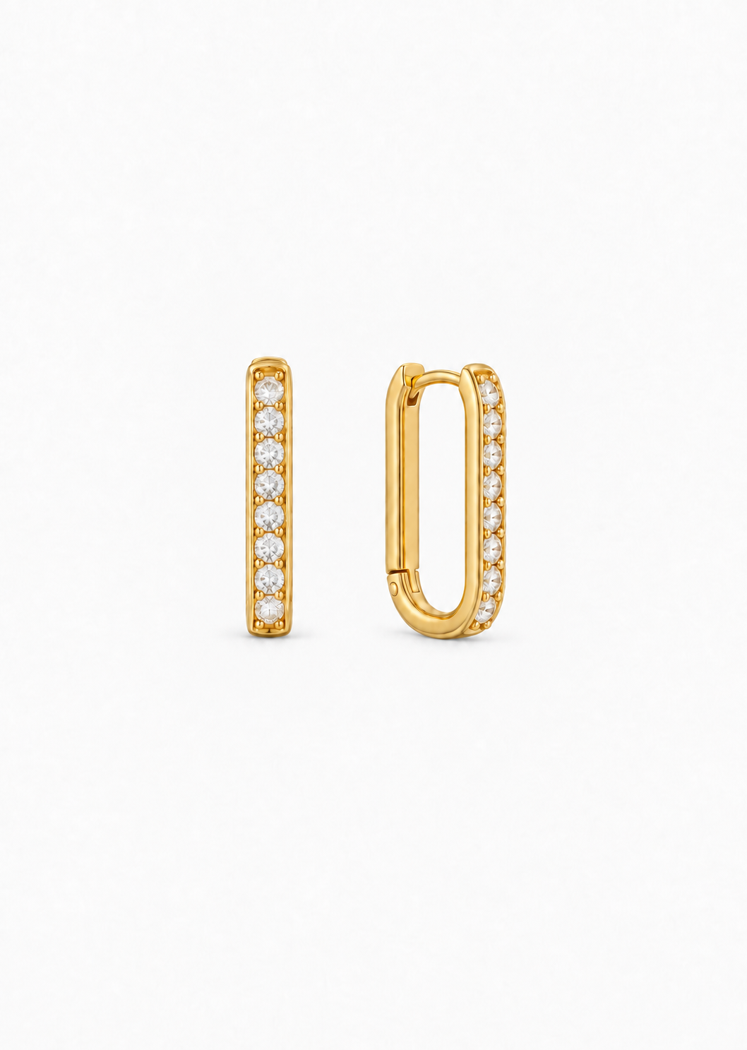 Pavé Huggie Hoops | 18K Gold