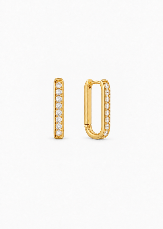 Pavé Huggie Hoops | 18K Gold