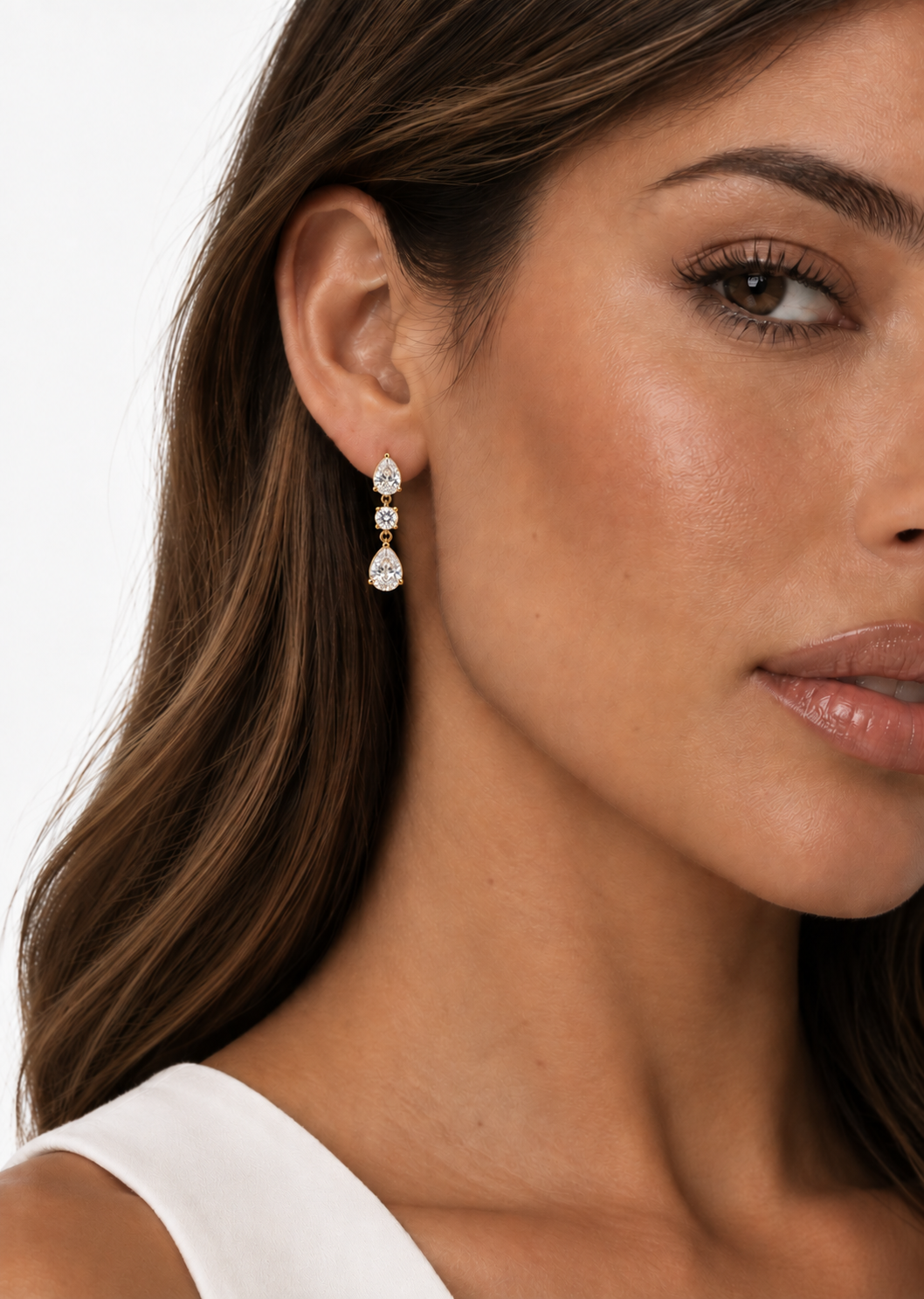 Crystal Drop Earrings | 18K Gold