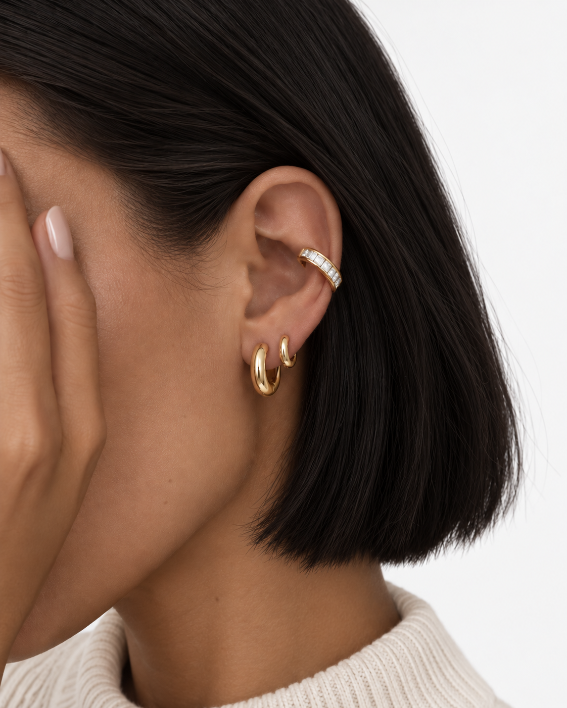 Crystal Ear Cuff | 18K Gold
