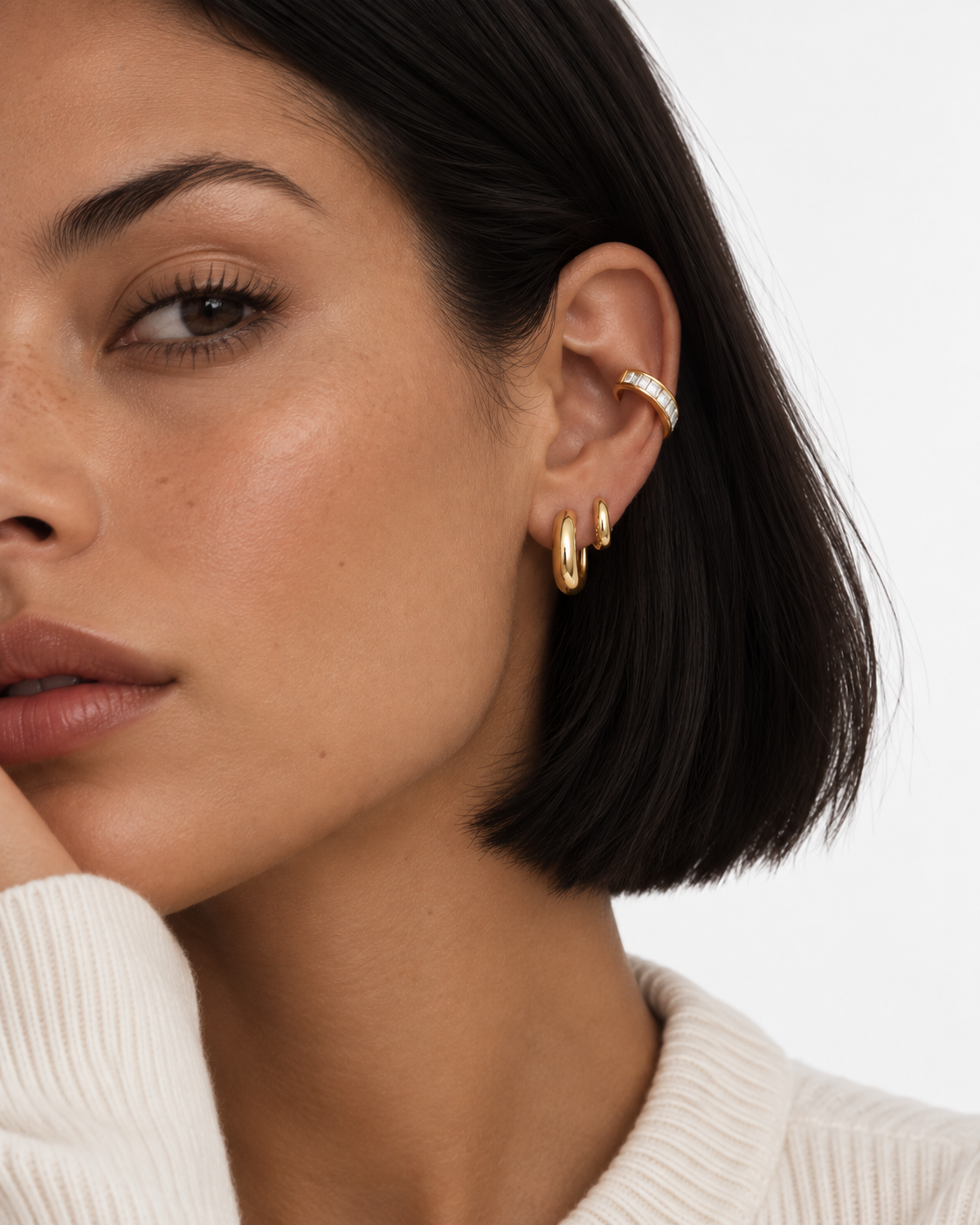 Crystal Ear Cuff | 18K Gold