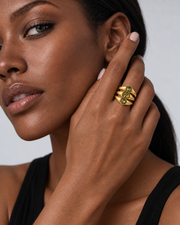 Crystal Trilogy Ring | 18K Gold
