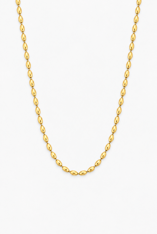 Beaded Chain Necklace | 18K Gold