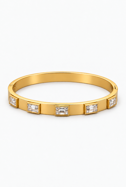 Crystal Bangle | 18K Gold