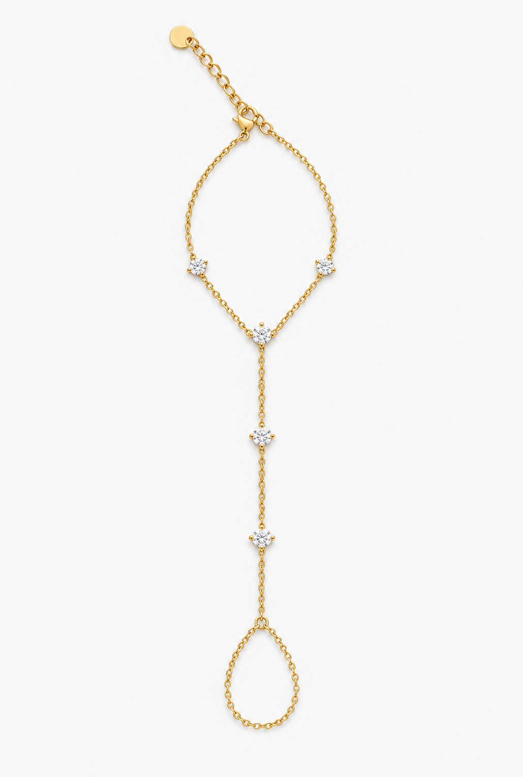 Zirconia Hand Chain | 18K Gold