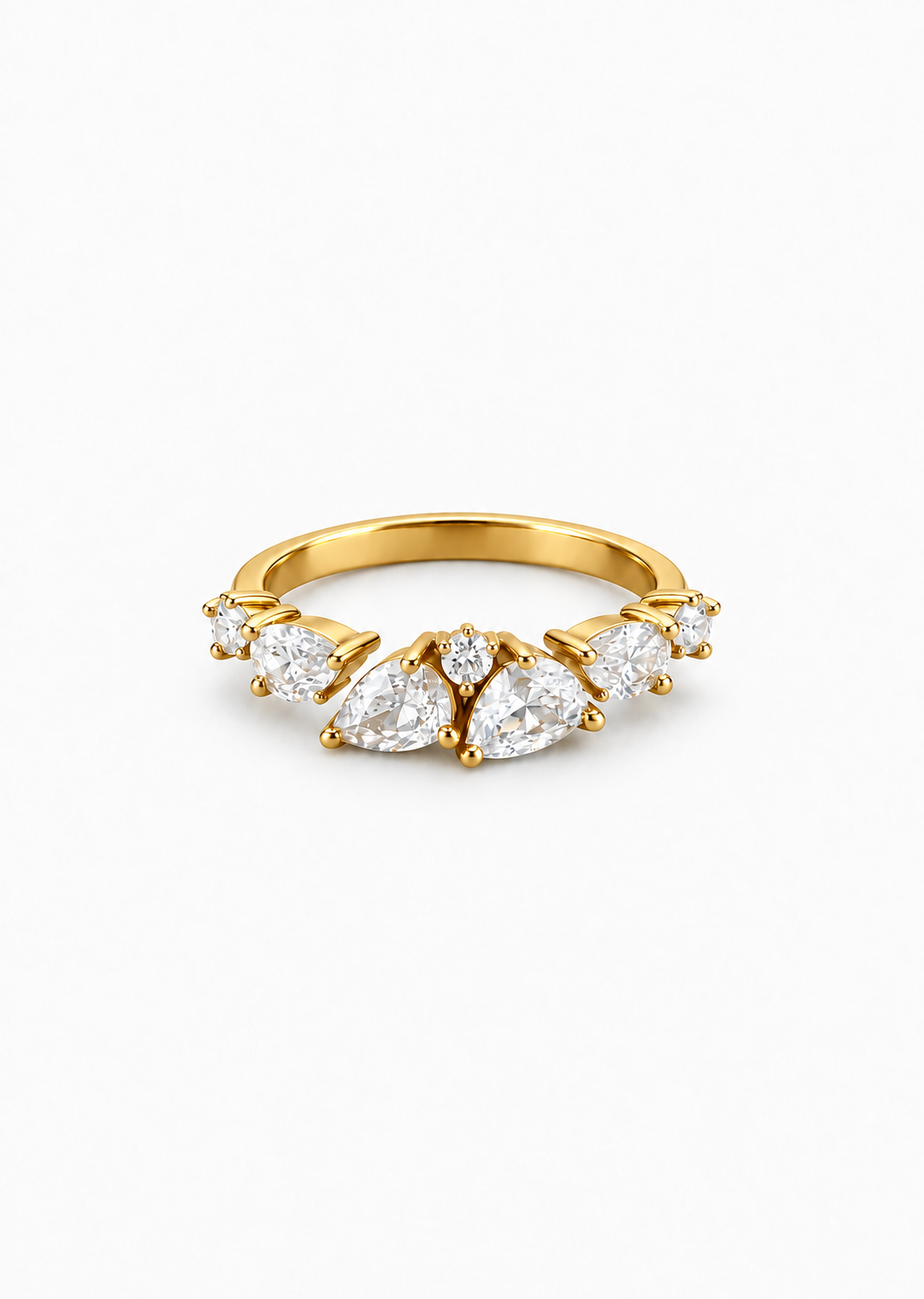 Crystal Promise Ring | 18K Gold
