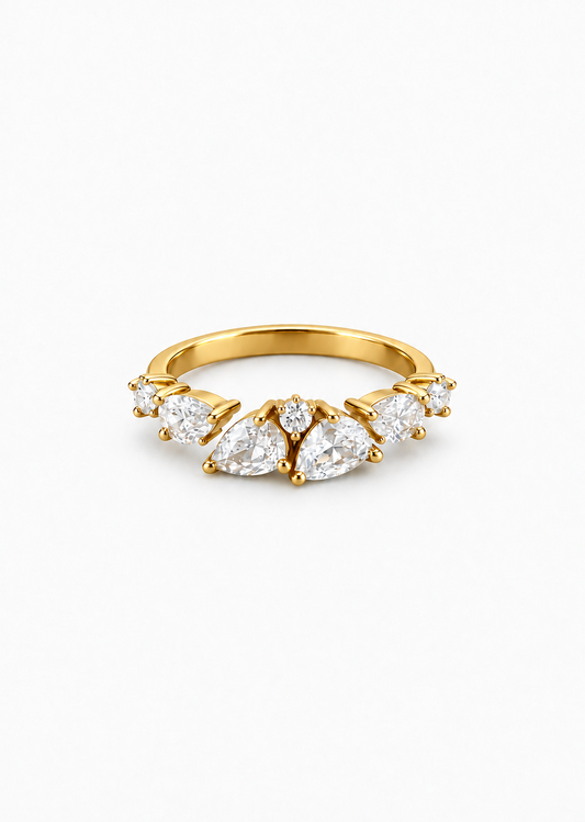 Crystal Promise Ring | 18K Gold