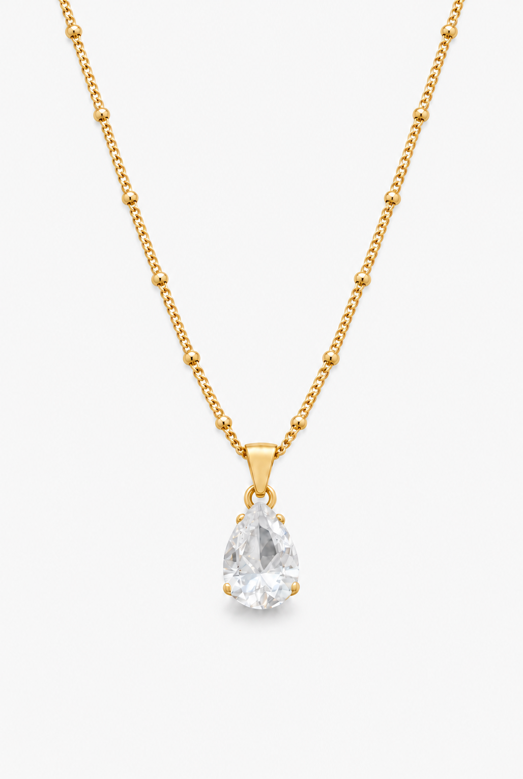 Diamond Drop Necklace | 18K Gold