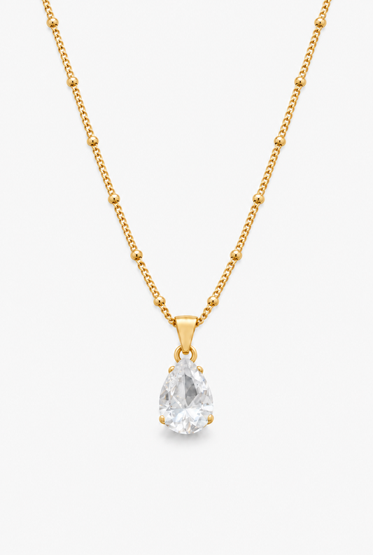 Diamond Drop Necklace | 18K Gold