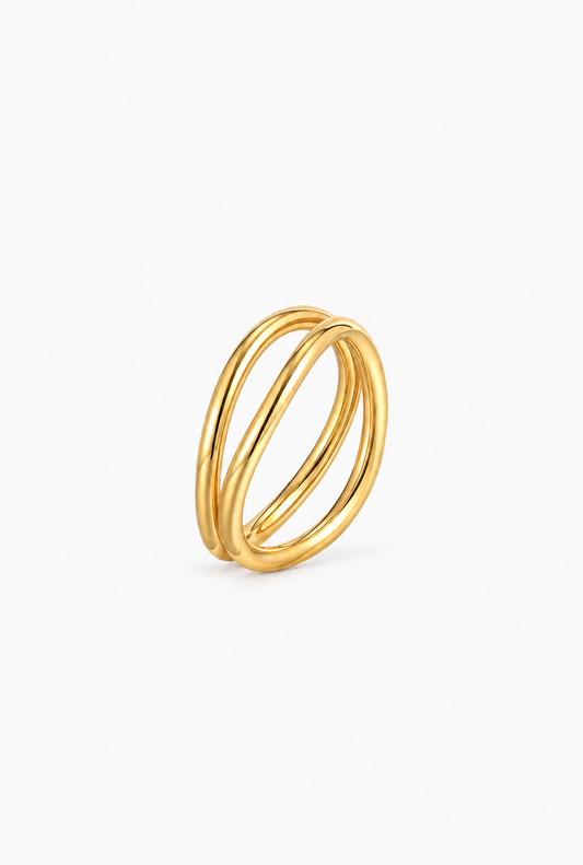 Double Stacking Ring Set | 18K Gold