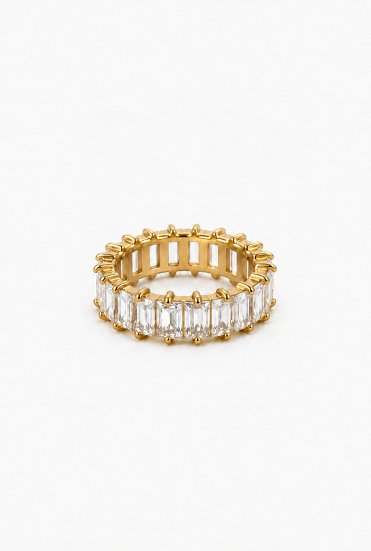 Emerald-Cut Eternity Ring | 18K Gold