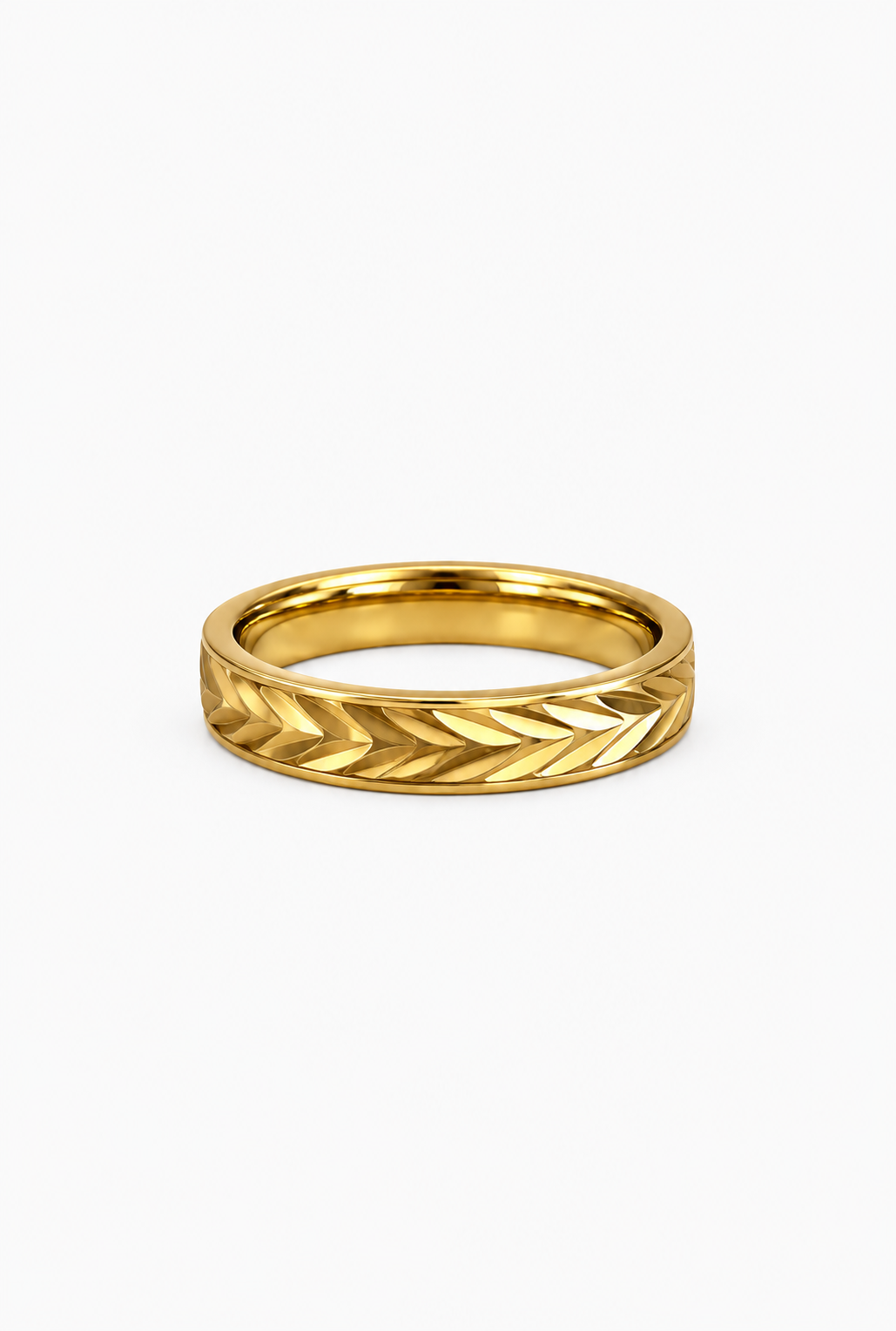 Engraved Band Ring | 18K Gold