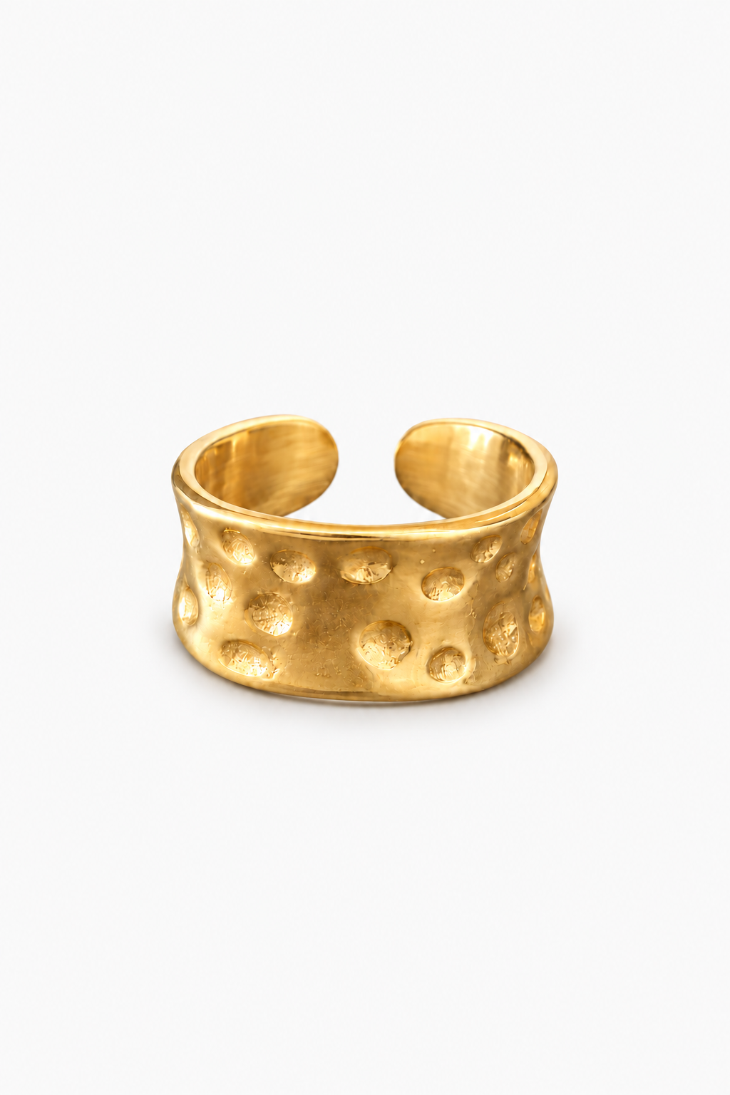 Hammered Cuff Ring | 18K Gold