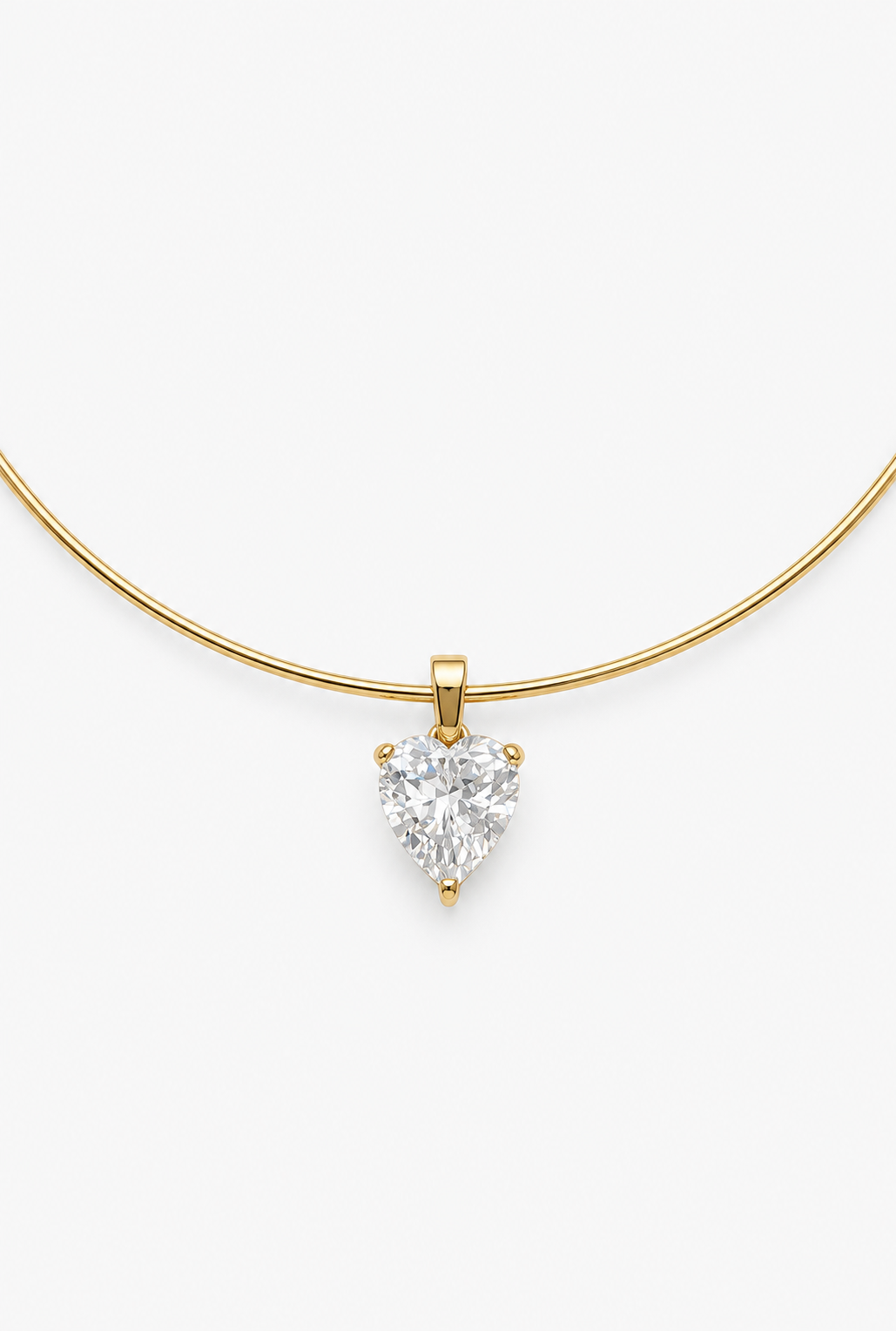 Heart Solitaire Choker | 18K Gold