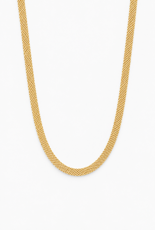 Herringbone Chain Necklace | 18K Gold