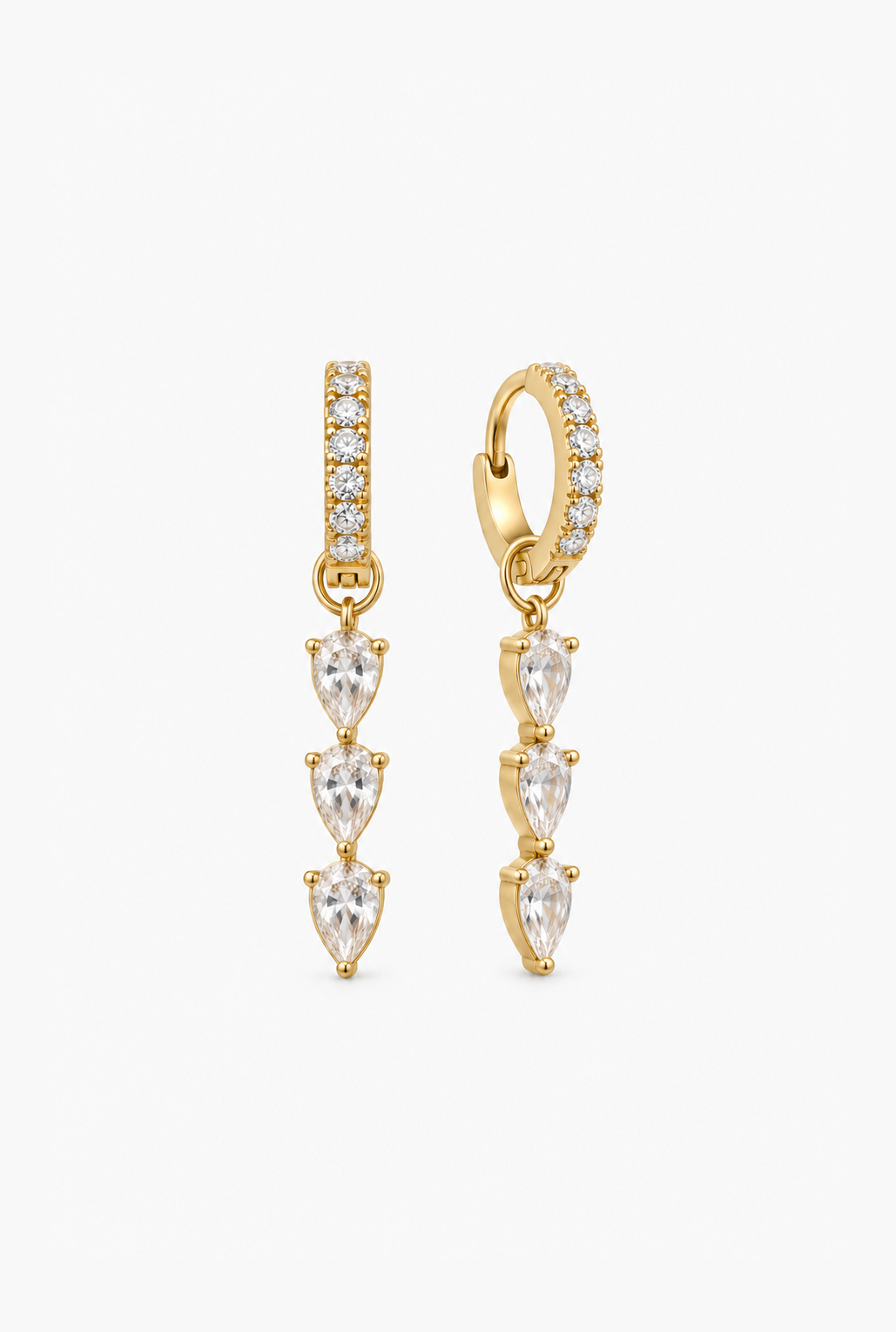 Huggie Drop Earrings | 18K Gold