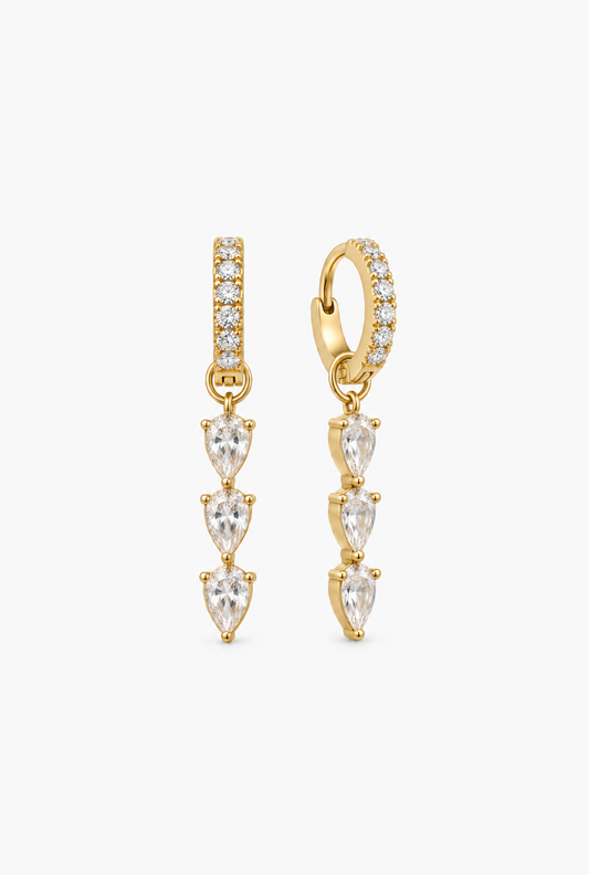Huggie Drop Earrings | 18K Gold