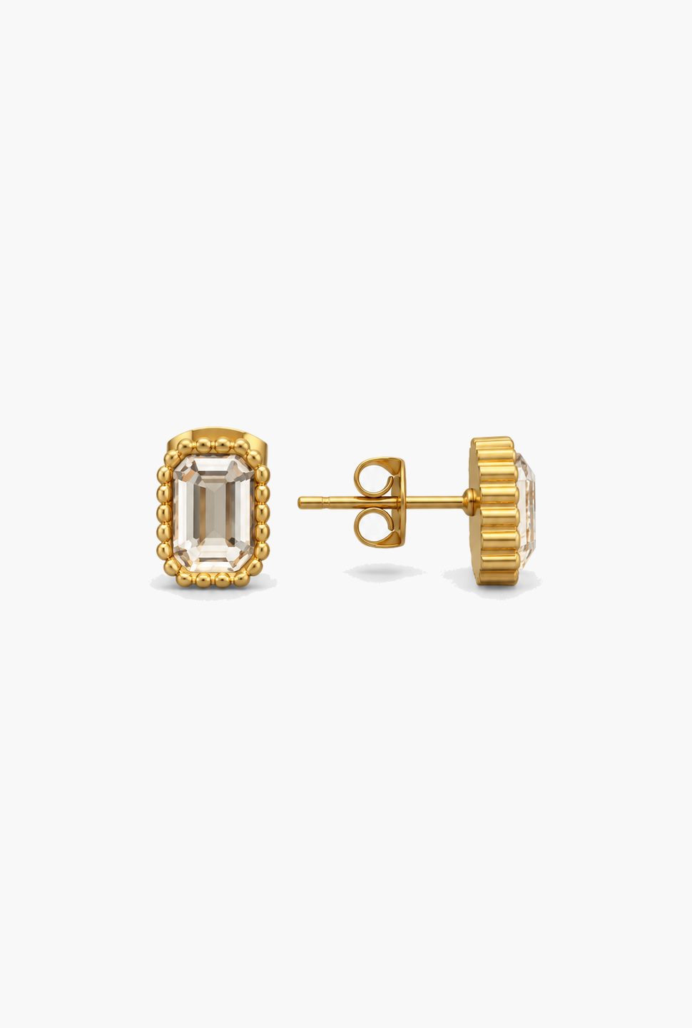 Milgrain Stud Earrings | 18K Gold