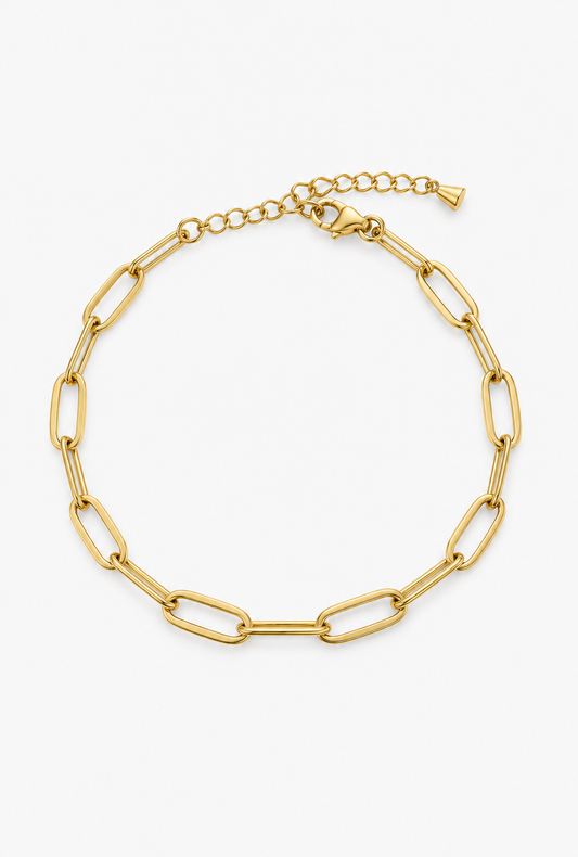Paperclip Chain Bracelet | 18K Gold