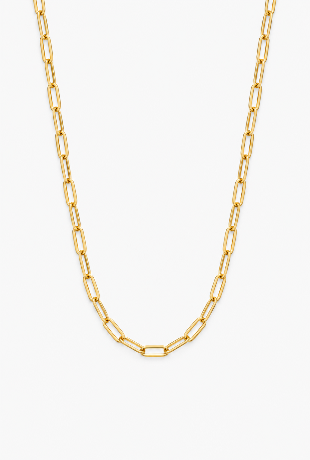 Paperclip Chain Necklace | 18K Gold