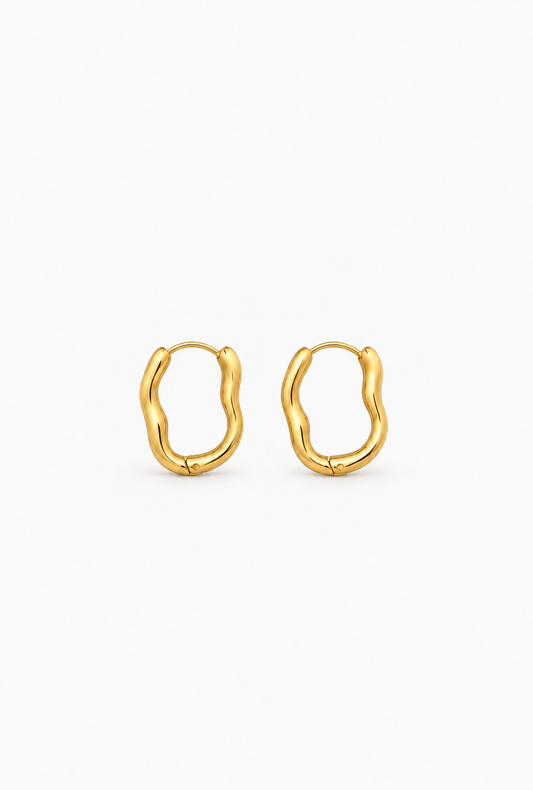 Small Sculpted Hoops | 18K Gold