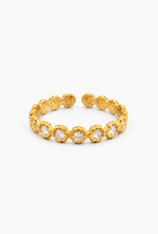 Zirconia Stacking Ring | 14K Gold