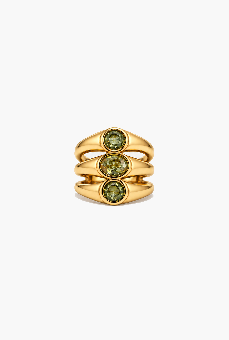 Crystal Trilogy Ring | 18K Gold