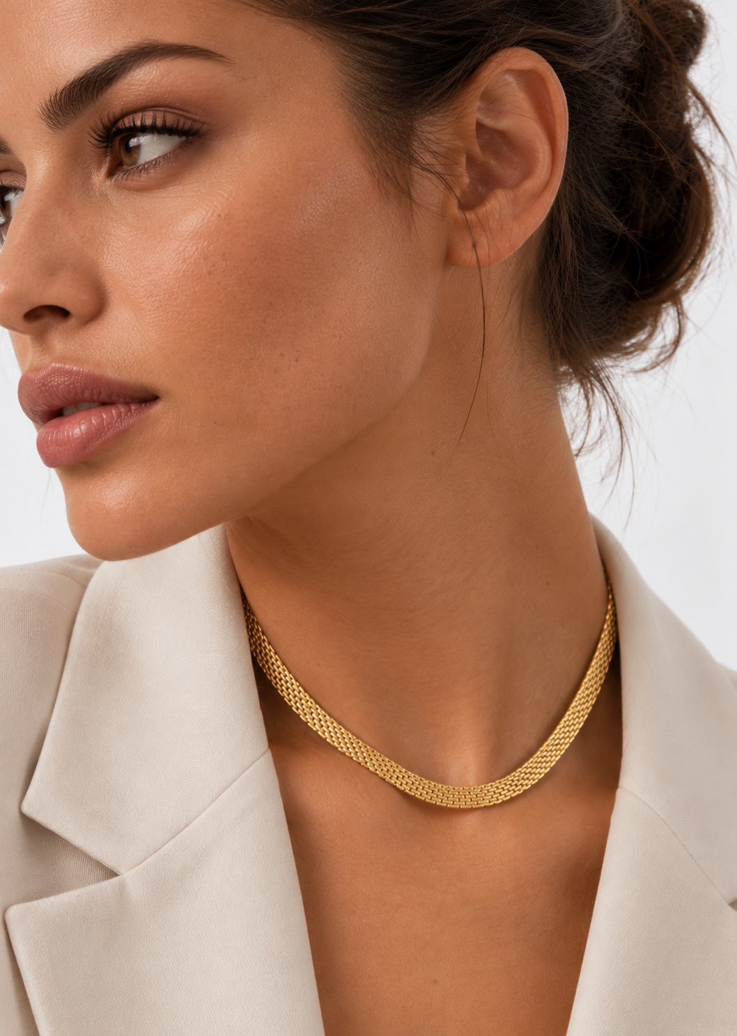 Herringbone Chain Necklace | 18K Gold