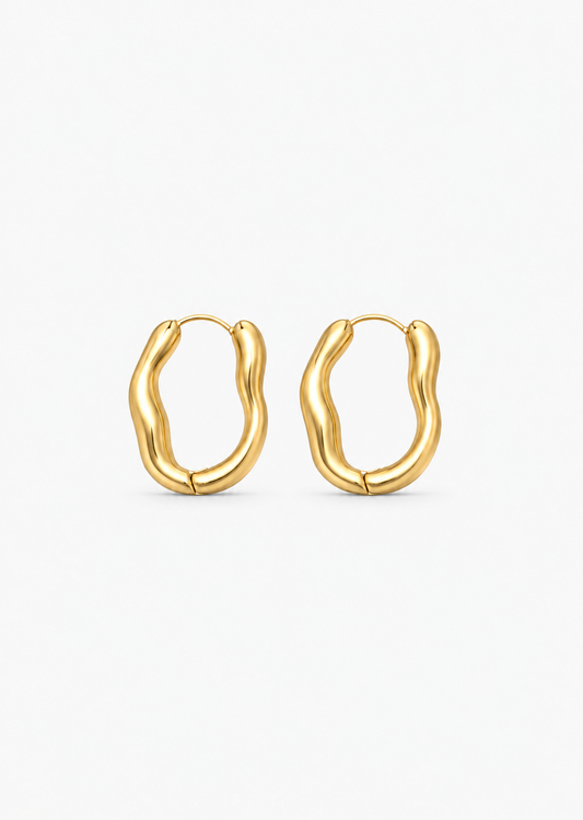 Large Sculpted Hoops | 18K Gold