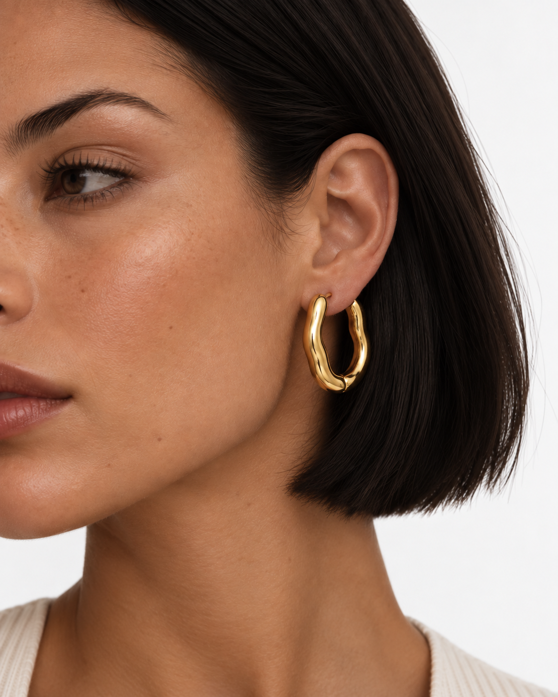 Large Sculpted Hoops | 18K Gold