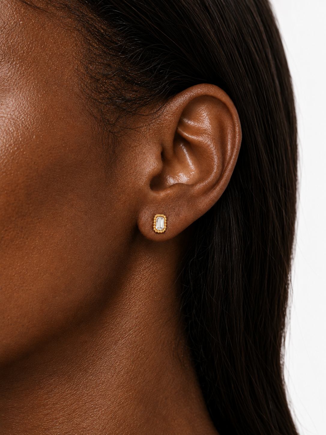 Milgrain Stud Earrings | 18K Gold