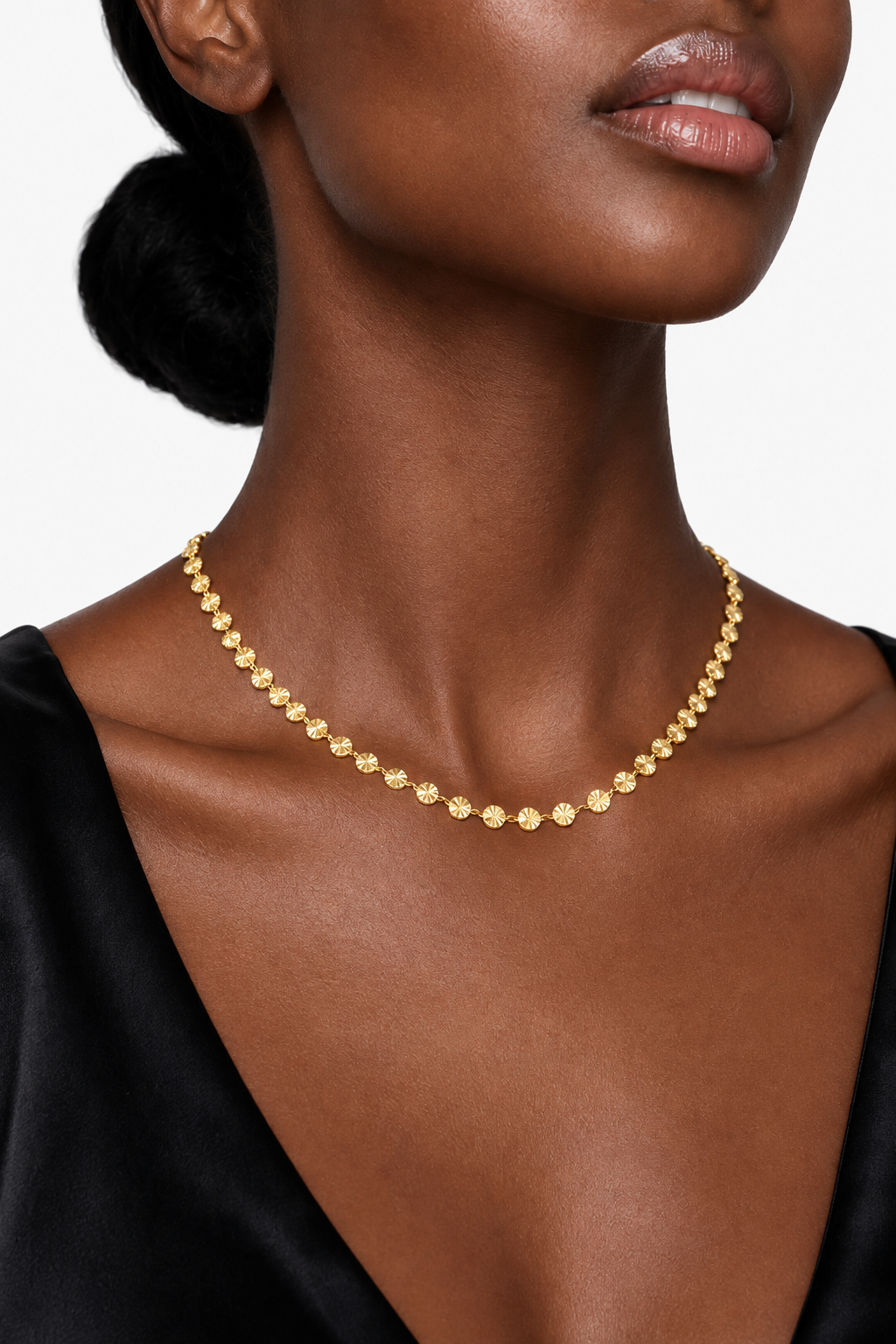 Sequin Chain Necklace | 18K Gold