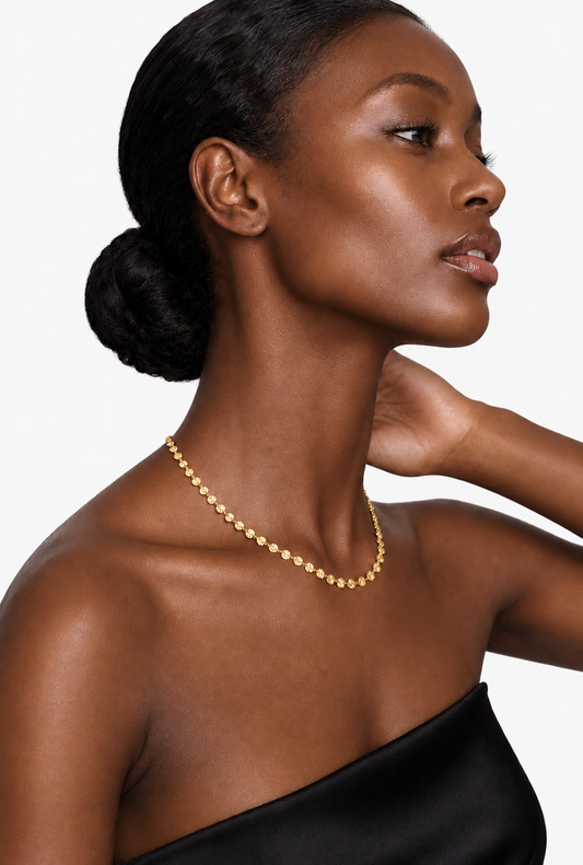 Sequin Chain Necklace | 18K Gold