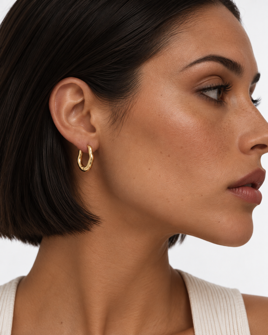 Small Sculpted Hoops | 18K Gold