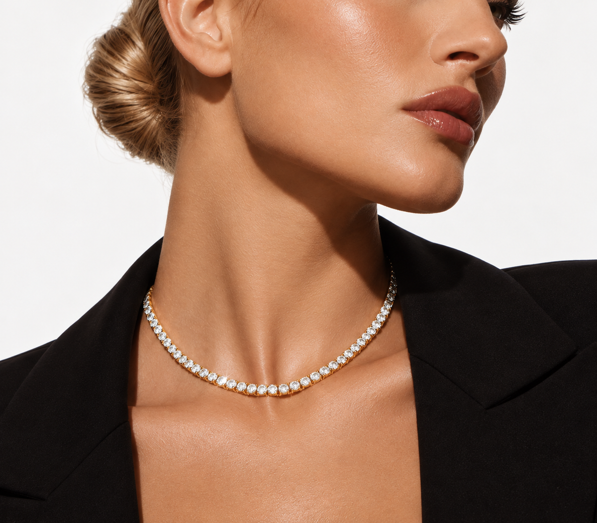 Tennis Necklace | 18K Gold