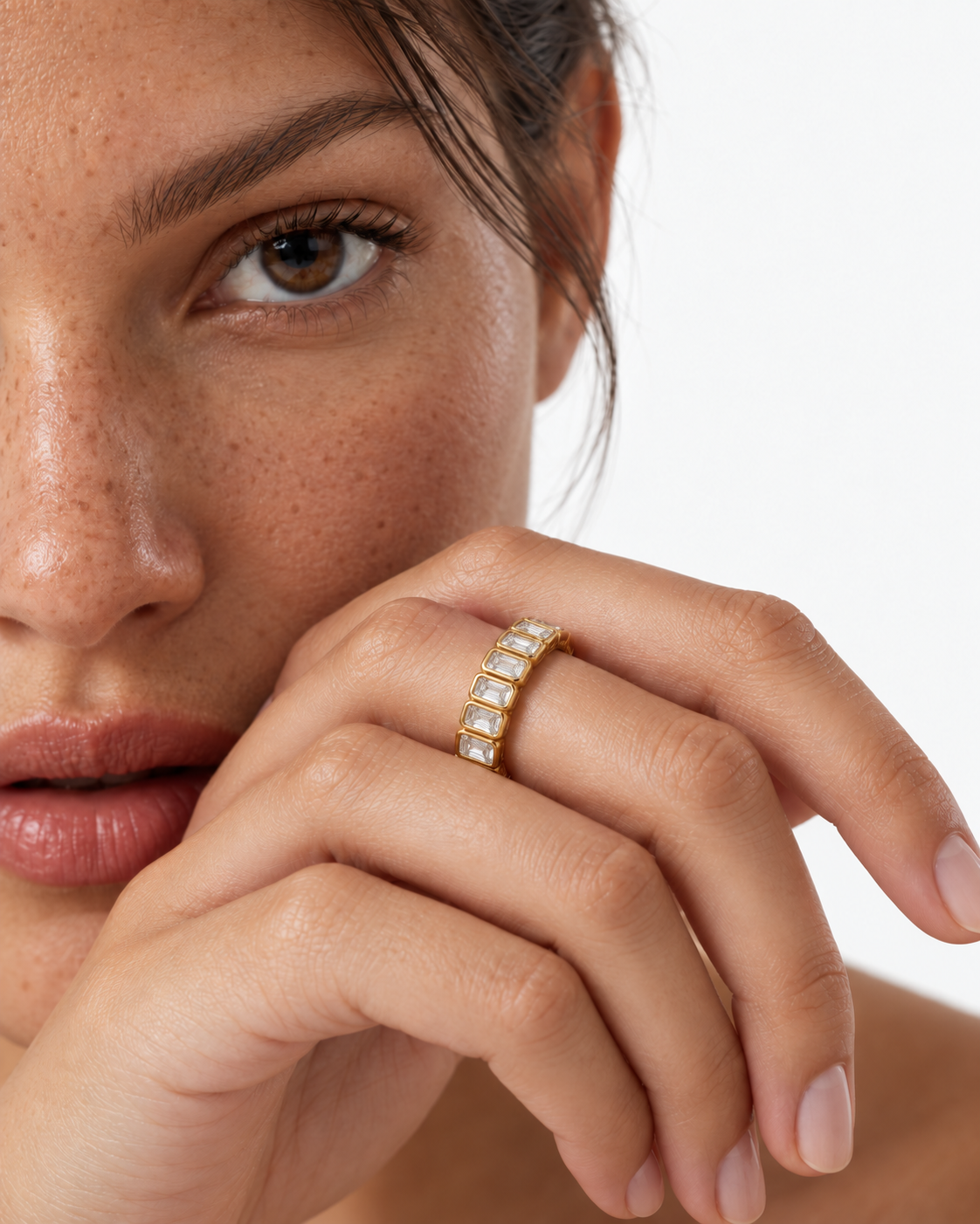 Zirconia Eternity Ring | 18K Gold