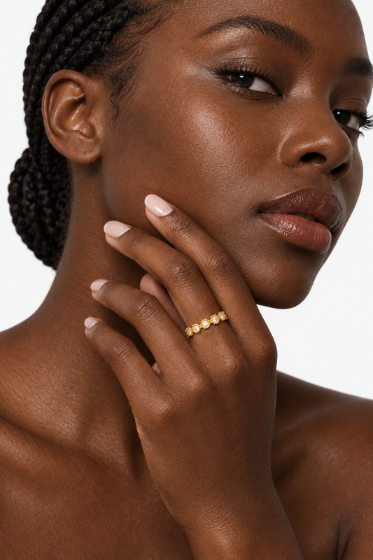 Zirconia Stacking Ring | 14K Gold