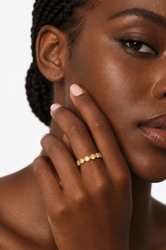 Zirconia Stacking Ring | 14K Gold