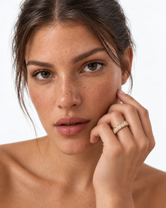 Zirconia Eternity Ring | 18K Gold